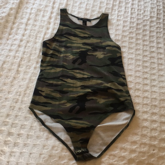 Forever 21 Tops - Camouflage Going Out Trendy Bodysuit